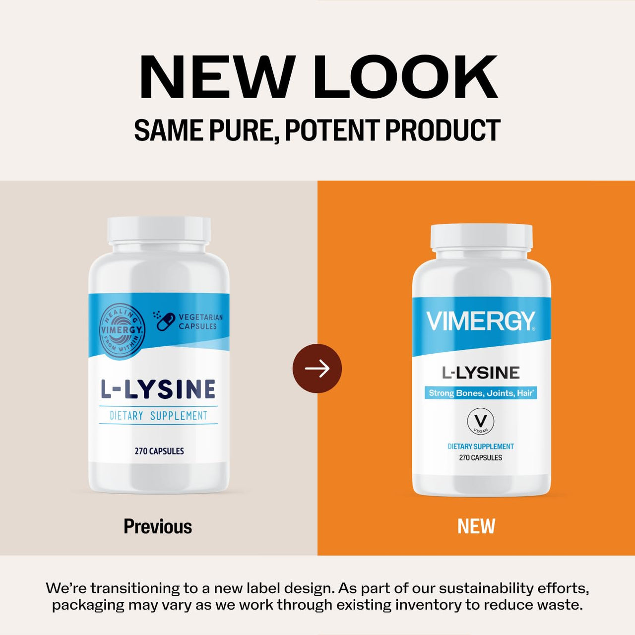 Vimergy L-Lysine (270 Capsules) & MSM (120 Capsules) Kit