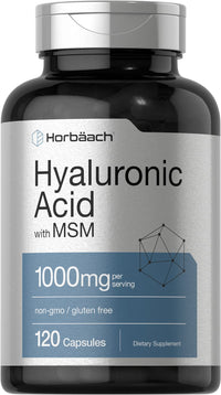 Thumbnail for Horbäach Hyaluronic Acid with MSM | 1000 mg | 120 Capsules | Non-GMO and Gluten Free Supplement | Bioavailable Formula