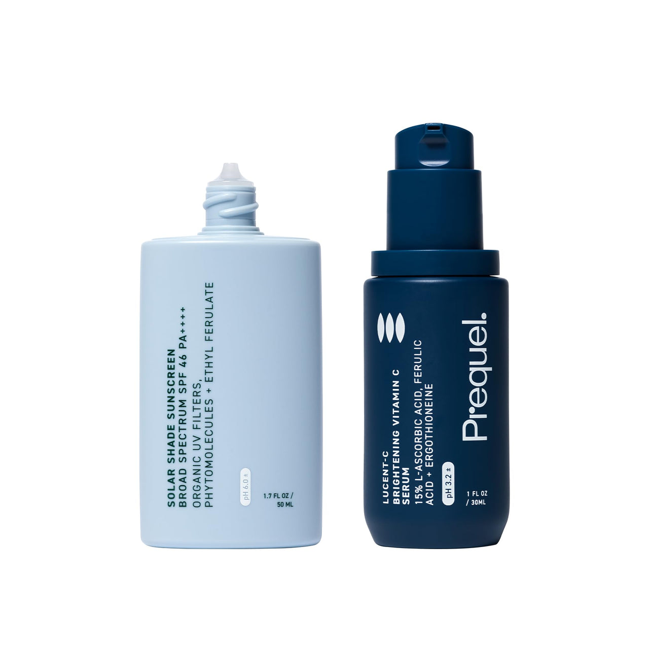 Prequel Skin Solar Shade - Moisturizing Face Sunscreen & Lucent-C, Vitamin C Serum