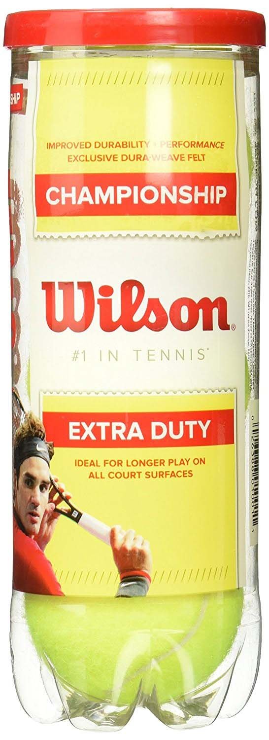 Wilson Championship Extra Duty Tennis Ball – 4 Can Pack (12 Balls) | Pressurized Balls with Seal Design | Highly Elastic, Ideal for Training & Matches - Yellow
