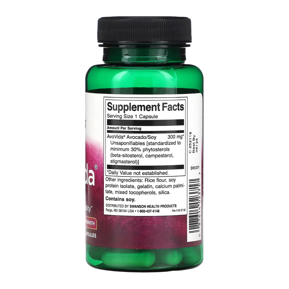 Swanson AvoVida - Cartilage & Joint Health Supplement to Support Mobility & Flexibility* - Contains Phytosterols from Avocado & Soy Extracts - Non-GMO - 60 Capsules (3 Pack)