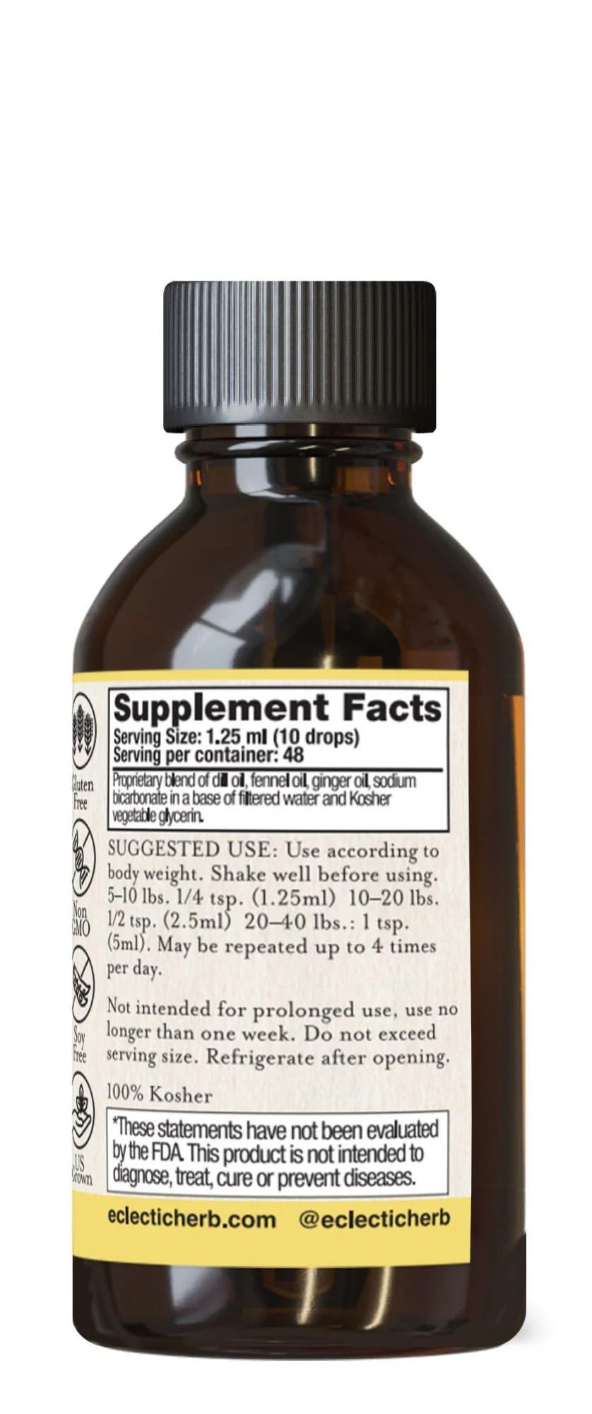 Eclectic Herb - Tum-Ease for Kids Liquid Drops | Soothing Digestive Support for Calm Tummies | Herbal Supplement | Vegan, Alcohol-Free, Wildcrafted, Non-GMO, Kid-Friendly (4 fl oz | 120 ml)
