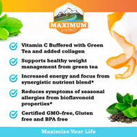 Thumbnail for Maximum Living Solu-C with Green Tea - Vitamin C with Bioflavonoids and Rutin - Immune Support -120 Capsules