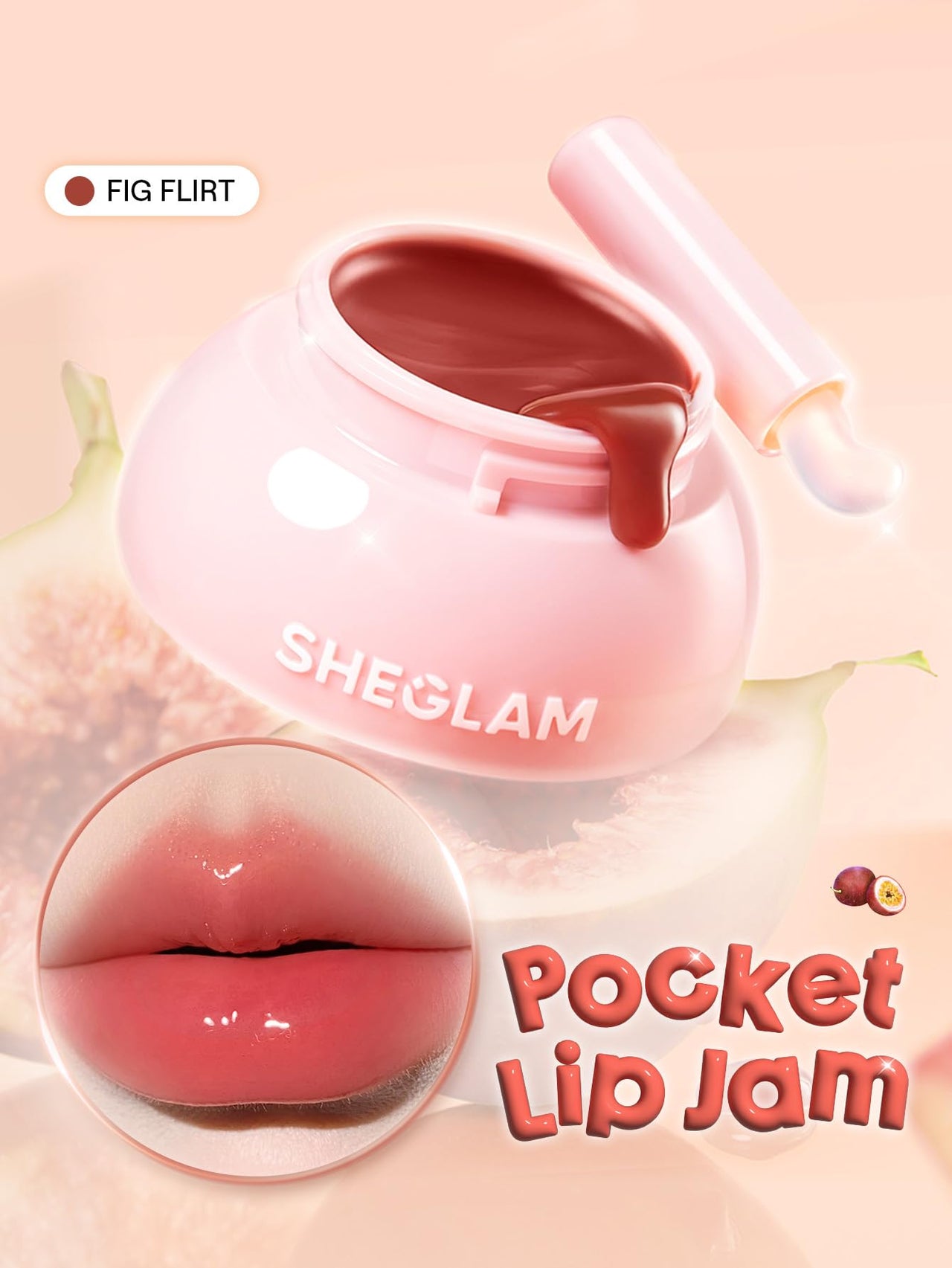 SHEGLAM Hydra Jelly Pocket Lip Jam Hydrating Nourishing Lip Gloss Moisturizing Lip Makeup-Fig Flirt