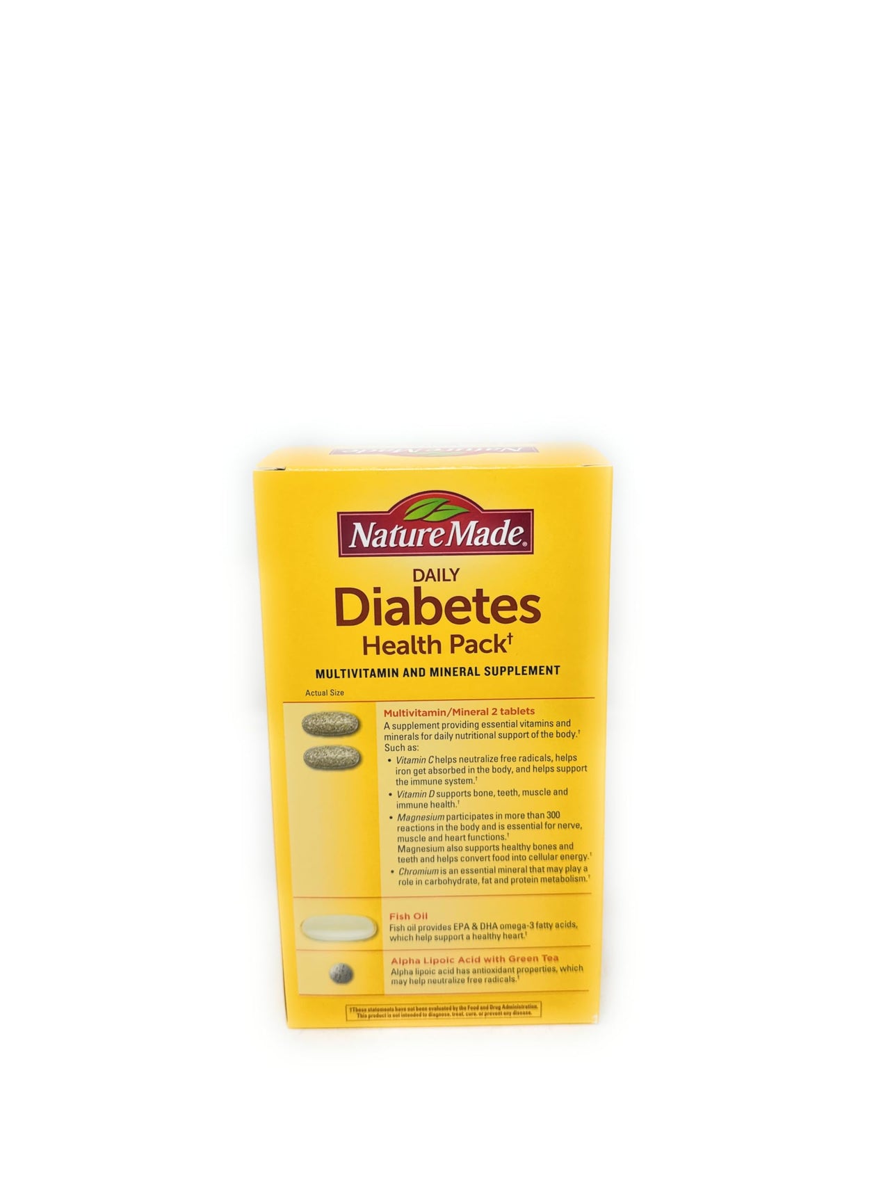 Nature Made Daily Diabetes Health Pack, Dietary Supplement for Nutritional Support, 60 Packets,Now in only 4 Supplements per Day,25 Key nutrients per Packet