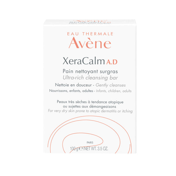 Avène Xercalm A.D Ultra-Rich Cleansing Bar for Atopic Dermatitis, Eczema Prone Skin, Fragrance-Free, 100 g