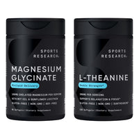 Thumbnail for Sports Research® Sleep Pack - Magnesium Glycinate 160mg & Double Strength L-Theanine Supplement 200 mg