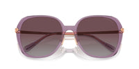 Thumbnail for COACH Women's HC8403D Square Sunglasses, Transparent Purple/Grey Purple Gradient Polarized, 59 mm