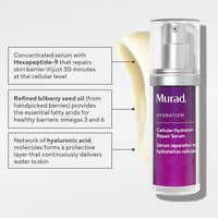 Thumbnail for Murad Cellular Hydration Barrier Repair Serum - Hydrating Face Serum Repairs Lipid-Depleted Skin Barrier- Hexapeptide-9, Bilberry, and Hyaluronic Acid Delivers Stronger Healthier Skin - 1 Fl Oz