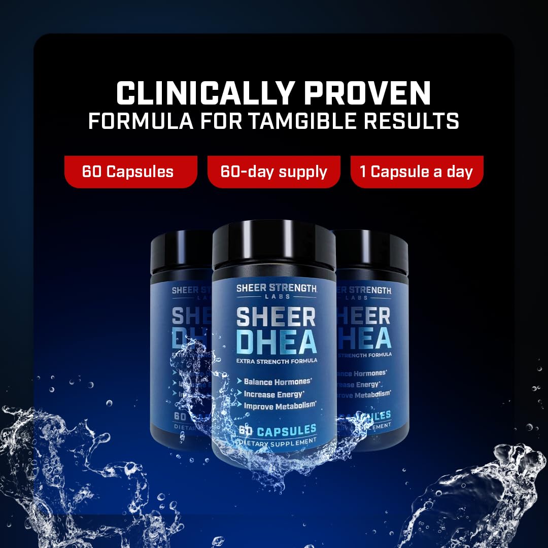 DHEA Supplement for Men DHEA 100mg - Pure DHEA Supplement for Men for Strength and Hormone Balance - DHEA for Women and Men - High Purity Enhanced Absorption 60 SV USA