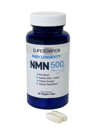 Thumbnail for 1LifeScience NMN500 Nicotinamide Mononucleotide Supplement â€“ 500mg per Serving â€“ NAD+ Longevity & Cellular Energy Support â€“ cGMP Made in USA â€“ 60 Veg Capsules