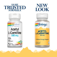 Thumbnail for SOLARAY Acetyl L-Carnitine 500 mg | Healthy Cellular Energy, Memory, Mood, and Cardiovascular Support | 30 VegCaps