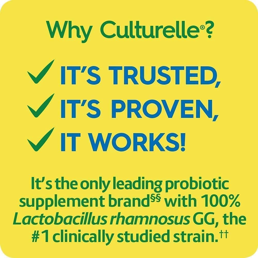 Culturelle Health & Wellness Daily Probiotic Supplement For Men & Women, Helps Support Your Immune System, Occasional Diarrhea, Gas & Bloating, 15 Billion CFUs, Non-GMO, 30 Count