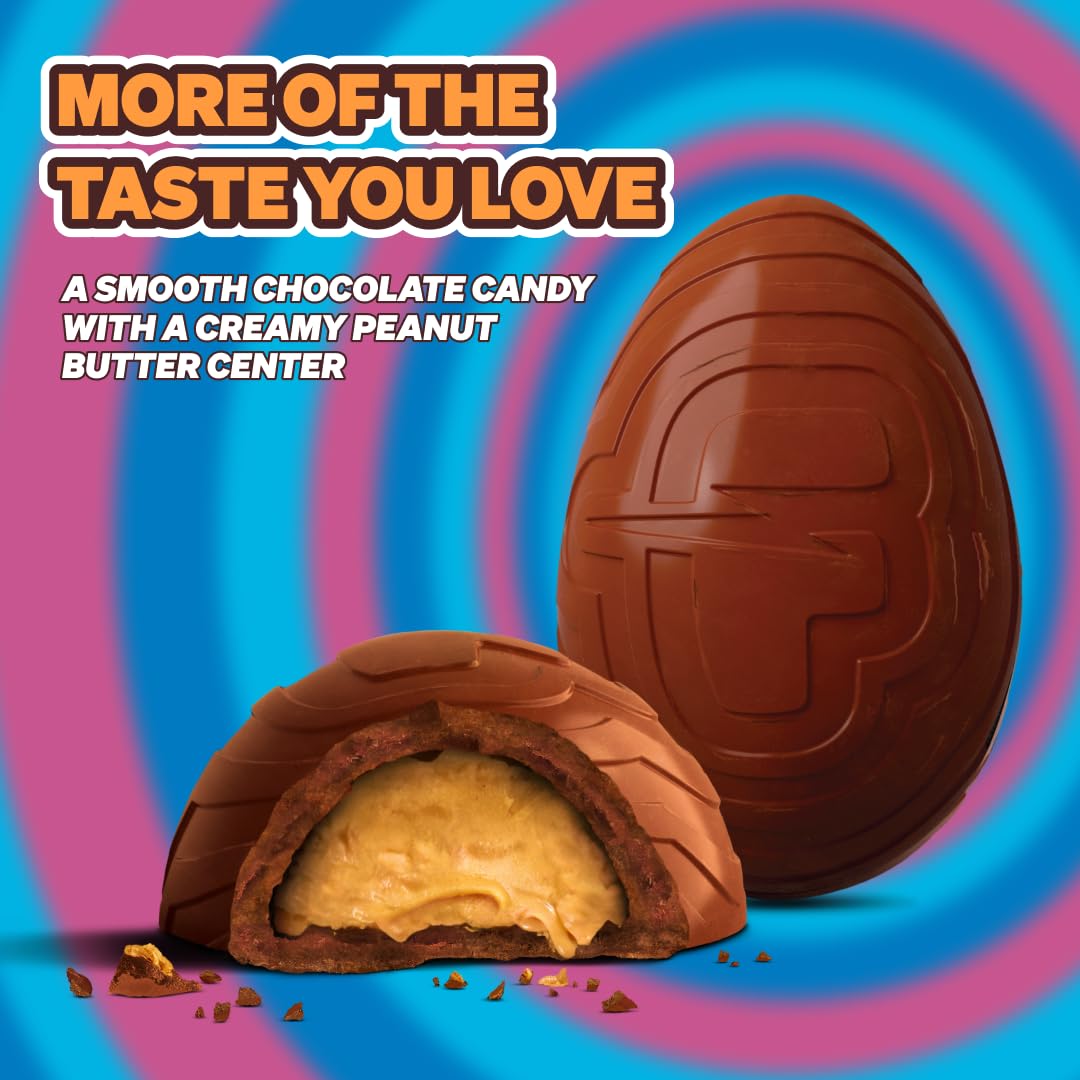 MrBeast Feastables Creamy Peanut Butter Eggs, Easter Limited Edition, 5 Count, Milk Chocolate with Peanut Butter Filling, 1.24oz Each