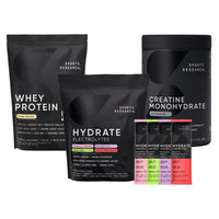 Thumbnail for Sports Research® Whey Protein Isolate Vanilla Flavored (2.1 lb), Variety Pack Hydrate Electrolytes Powder Packets (16 Count) and Creatine Monohydrate (1.1 lb)