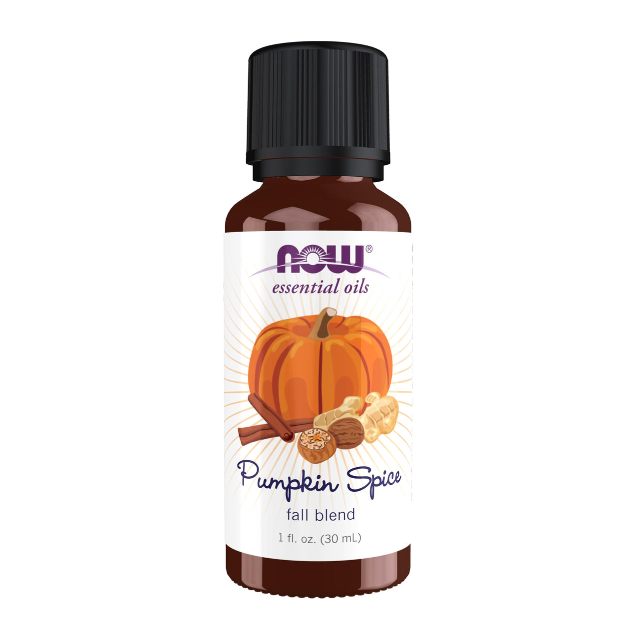 NOW Essential Oils, Pumpkin Spice Oil Blend, Pleasant Sweet Spice Scent With Warm and Calming Attributes, 1-Ounce