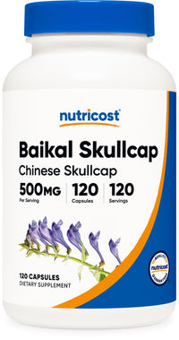 Thumbnail for Nutricost Baikal Skullcap 500mg, 120 Vegetarian Capsules - Non-GMO, Gluten Free