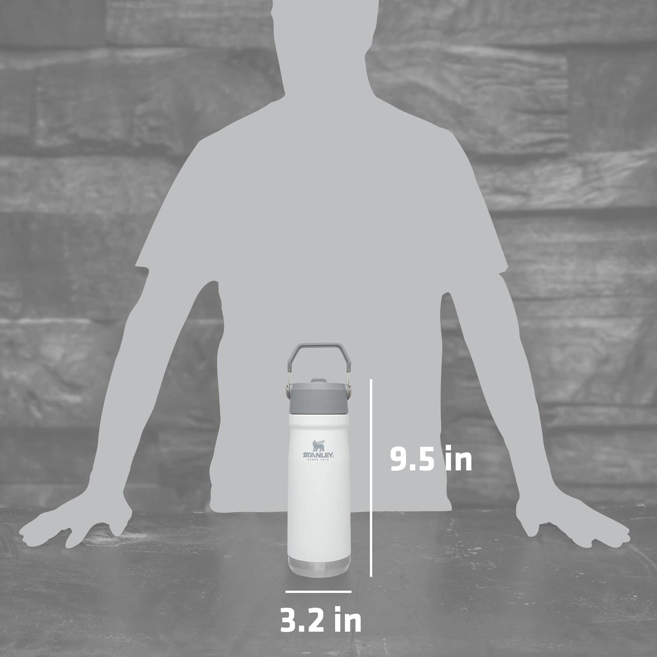 STANLEY IceFlow Flip Straw Water Bottle 22 oz | Built-In Straw for Travel and Sports | Lightweight and Leak Resistant | Insulated Stainless Steel | BPA-Free | Polar