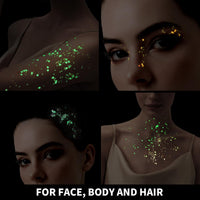 Thumbnail for Teenitor 6 Colors Glow in The Dark Glitter Gel, Face Glitter Gel, Body Glitter Hair Glitter for Carnival Makeup UV Black Light Party Cheer Raves Festivals