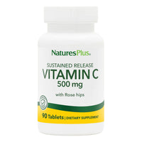 Thumbnail for NaturesPlus Vitamin C 500 mg with Rose Hips - 90 Sustained Release Tablets - Supports Immune Health, Energy & Antioxidant Protection - Gluten Free, Vegetarian - 90 Servings