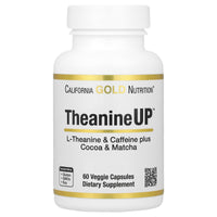Thumbnail for California Gold Nutrition TheanineUP™, L-Theanine & Caffeine Plus Cocoa, and Matcha, 60 Veggie Capsules