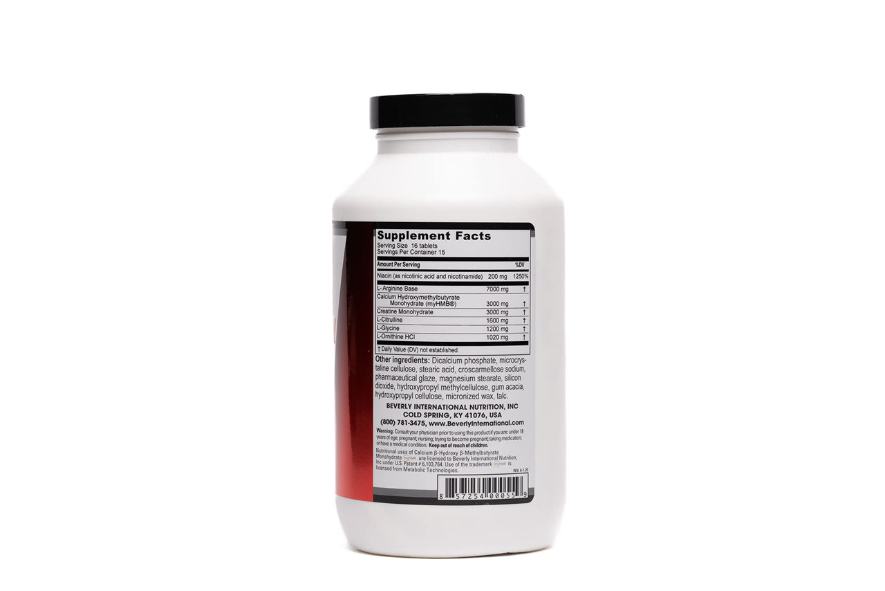 Beverly International Muscle Synergy 240 TABS (15 Servings) Clinically Dosed Ingredients - HMB, L-Arginine, L-Citrulline, Creatine Monohydrate, L-Ornithine. Bigger-Stronger-Lasting Pumps.