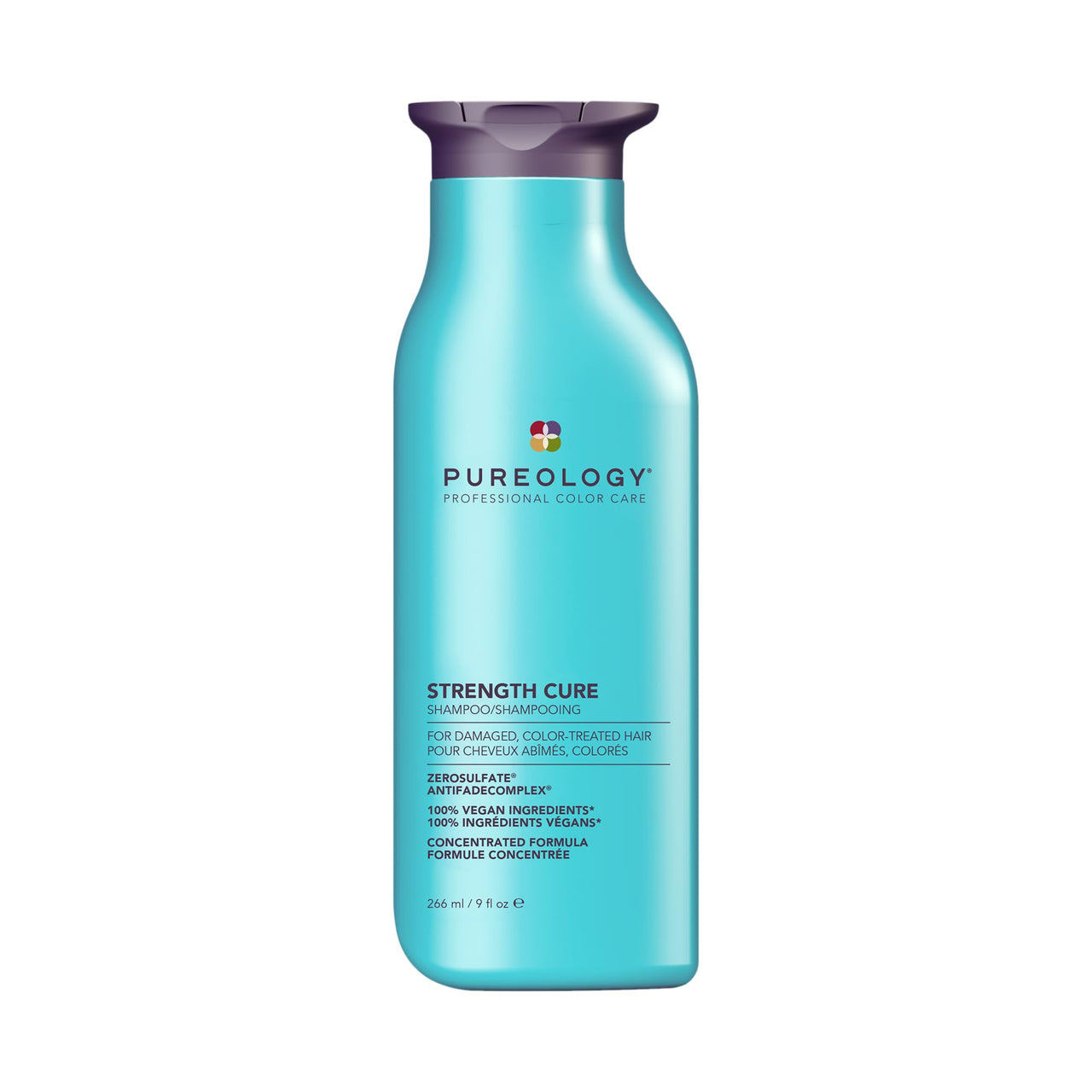 Pureology Strength Cure Shampoo - For Damaged or Color Treated Hair, Hair Strengthening & Prevents Breakage, Seals Split Ends, Vegan & Sulfate-Free, 9 Fl Oz