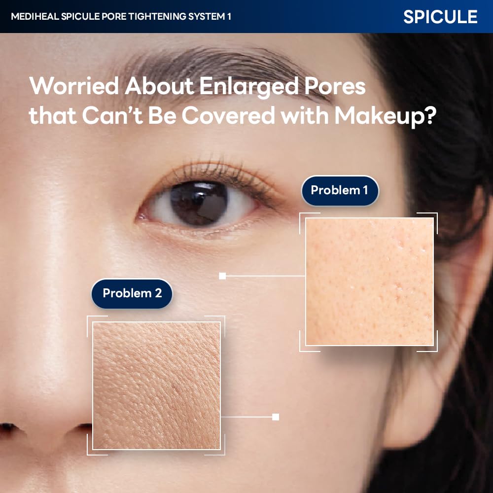 Mediheal Collagen Spicule 1000ppm Intensive Serum – Micro Needle Serum for Pore Care, Soothing & Skin Texture Improvement, 2-Step,Collagen Spicule Ampoule and Gel Mask Set,Skin Booster,4pcs