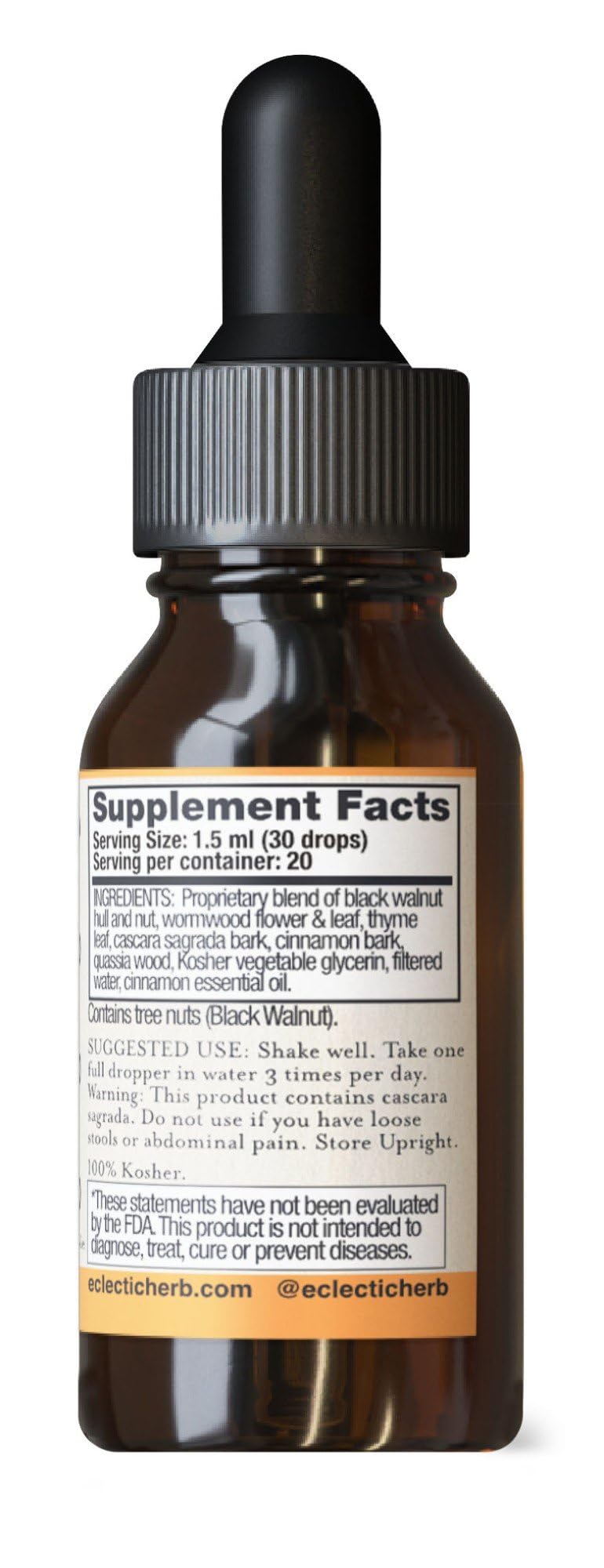 Eclectic Institute, Black Walnut Wormwood Glycerite, 1 Fl Oz