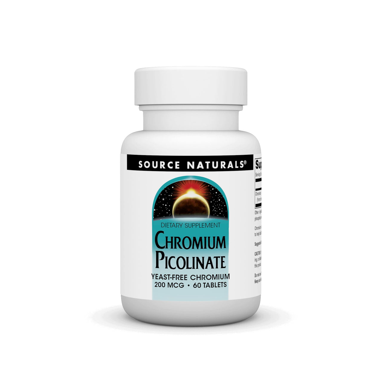Source Naturals Chromium Picolinate, Yeast Free Chromium, 200 mcg - 60 Tablets