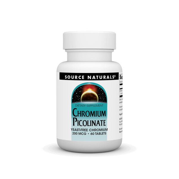 Source Naturals Chromium Picolinate, Yeast Free Chromium, 200 mcg - 60 Tablets