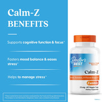 Thumbnail for Doctor's Best Calm with Zembrin, Stress & Mood Support, 25mg Veggie Caps, 60Count