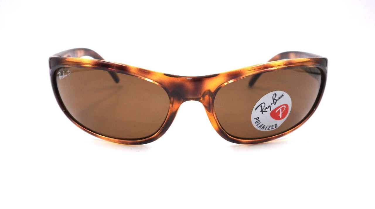Ray-Ban Men's RB4033 Predator Rectangular Sunglasses, Havana/Polarized Brown, 60 mm
