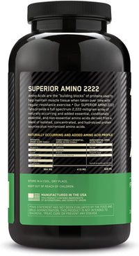 Thumbnail for Optimum Nutrition Superior Amino 2222 Tablets, Complete Essential Amino Acids, EAAs, 320 Count