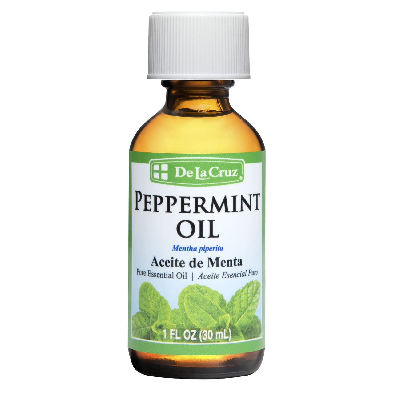 De La Cruz Peppermint Essential Oil - 100% Peppermint Oil for Aromatherapy - Steam Distilled - 1 Fl OZ (1 Bottle)