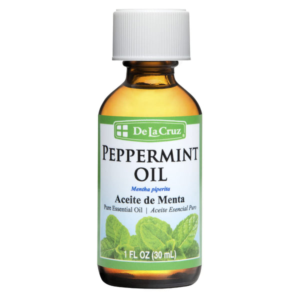 De La Cruz Peppermint Essential Oil - 100% Peppermint Oil for Aromatherapy - Steam Distilled - 1 Fl OZ (1 Bottle)
