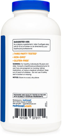 Thumbnail for Nutricost CLA (Conjugated Linoleic Acid) 800mg, 240 Softgels