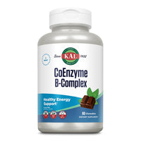 Thumbnail for KAL CoEnzyme Vitamin B Complex, Chewable B Vitamins for Healthy Energy, Red Blood Cell and Nerve Function Support w/Vitamin B12, B6, Folic Acid, Natural Cocoa Mint, Vegan, Sugar Free, 30 Serv, 60ct