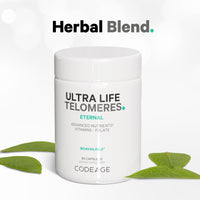 Thumbnail for Codeage Ultra Life Telomeres Supplement - 5 MTHF Folate Vitamin B9, Vitamin B12 Methylcobalamin, Vitamin D3, L-Theanine, Ashwagandha - 3-Month Supply - DNA, Methylation Cycle - Non-GMO - 90 Capsules