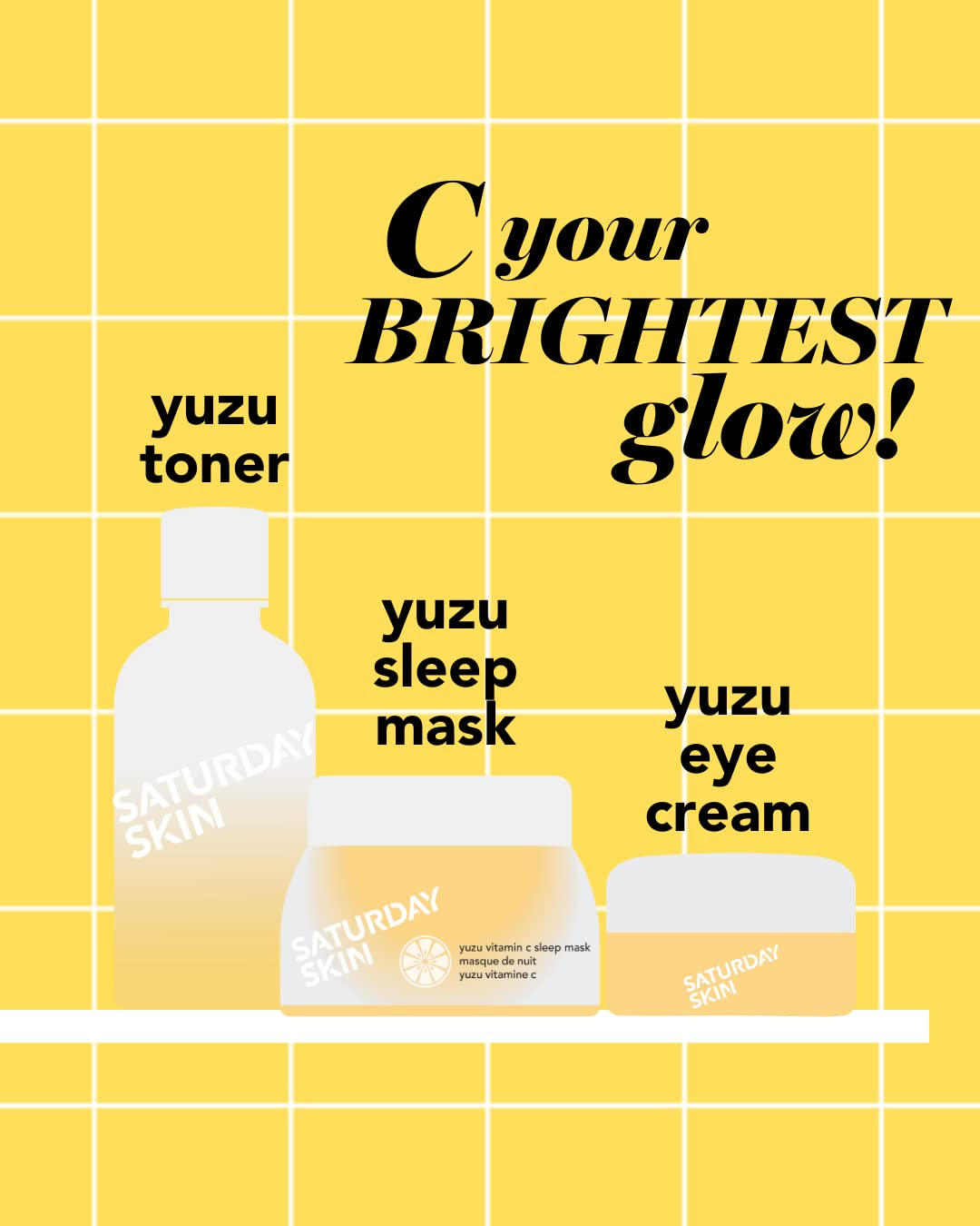 Saturday Skin Yuzu Vitamin C Bright Toner for Dryness Dullness Face Brightening Hydrate Tone Glow Niacinamide Smooth Skin Facial Water Korean Skincare Ideal for All Skin Type