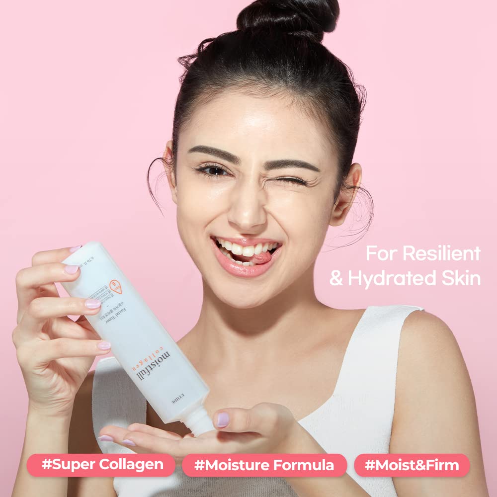 Etude Moistfull Collagen Toner, Toner for Face, Super Collagen Water, Lupinus Albus Protein, Instant Moisture Recharge, Oil-Moisture Balance, Korean Skin Care, Beauty (6.76 Fl Oz)