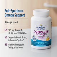 Thumbnail for Nordic Naturals Complete Omega, Lemon Flavor - 120 Soft Gels - 565 mg Omega-3 - EPA & DHA with Added GLA - Healthy Skin, Cognition, Positive Mood - Non-GMO - 60 Servings