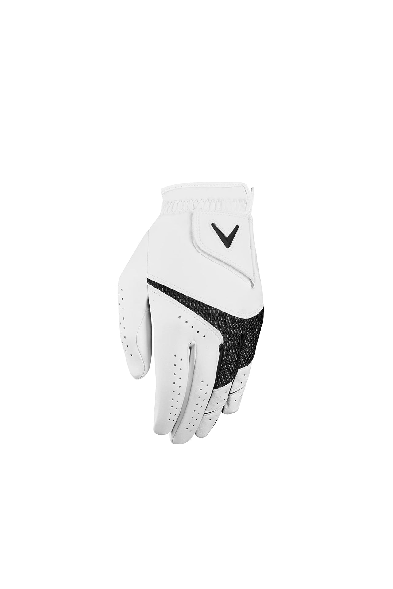Callaway Golf Weather Spann Glove (Worn on Left Hand,White,Large,Men's)