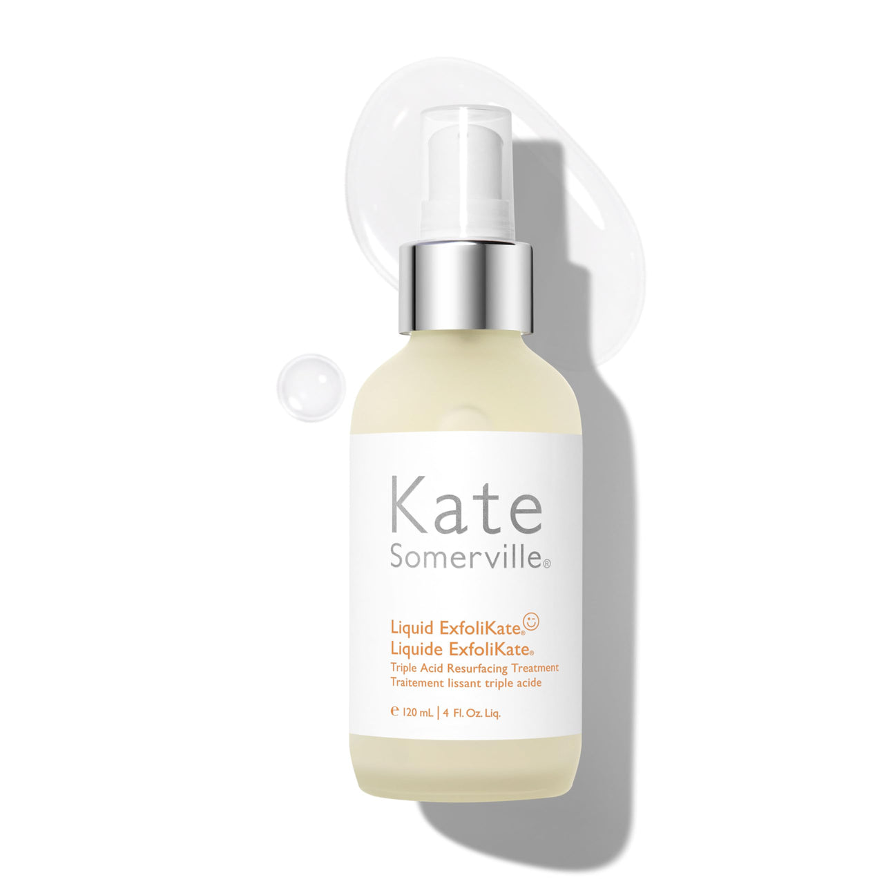 Kate Somerville Liquid ExfoliKate – Triple Acid Resurfacing Treatment – Clinically Formulated AHA Overnight Facial Exfoliator Smooths Skin and Minimizes Pores, 4 Fl Oz