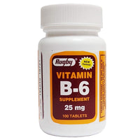 Thumbnail for Vitamin B-6 25 mg, 100 Tablets, Watson Rugby - Buy Packs and Save (Pack of 2)