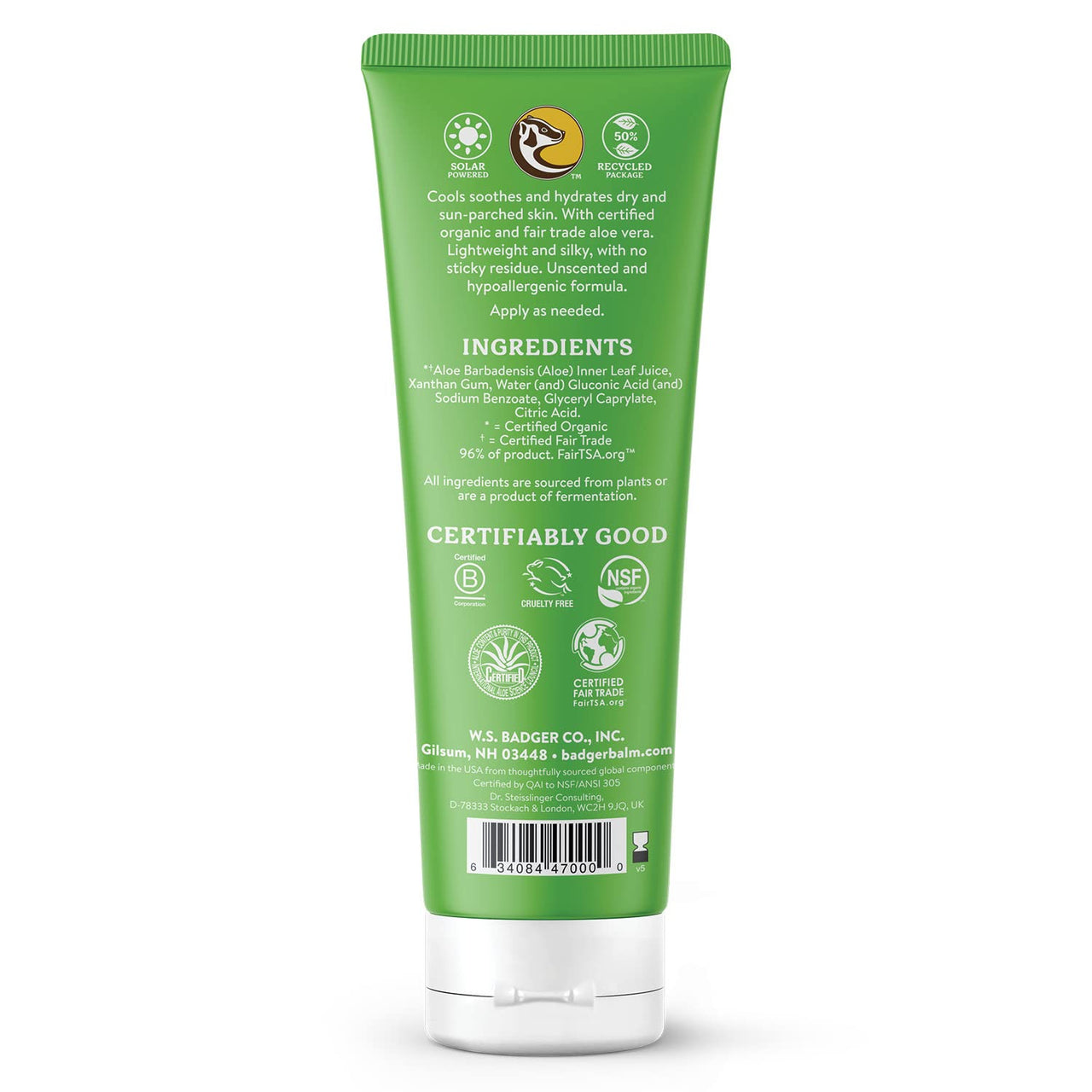 Badger SPF 40 Sport Mineral Sunscreen Cream & Organic Aloe Gel, Reef-Friendly Water-Resistant Sport Sunscreen with Zinc Oxide and Cooling and Soothing Fair Trade Organic Aloe Vera Gel