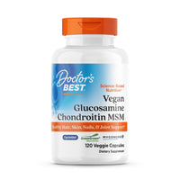 Thumbnail for Doctor's Best Vegan Glucosamine Chondroitin MSM - Joint Health Support Supplement for Women & Men, Nutritional Support for Joint Strength, Hair, Skin, & Nails, Gluten Free, Non GMO - 120 Veg Capsules