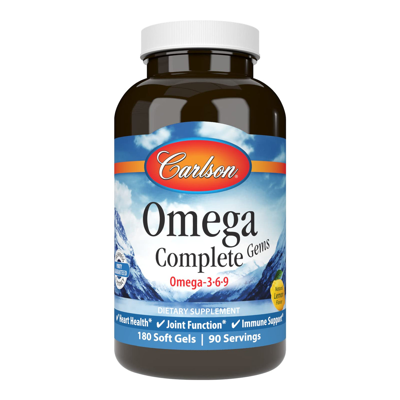 Carlson - Omega Complete Gems, Omega-3-6-9, Wild Caught, Sustainably Sourced, Heart Health, Joint Function & Immune Support, 180 Softgels