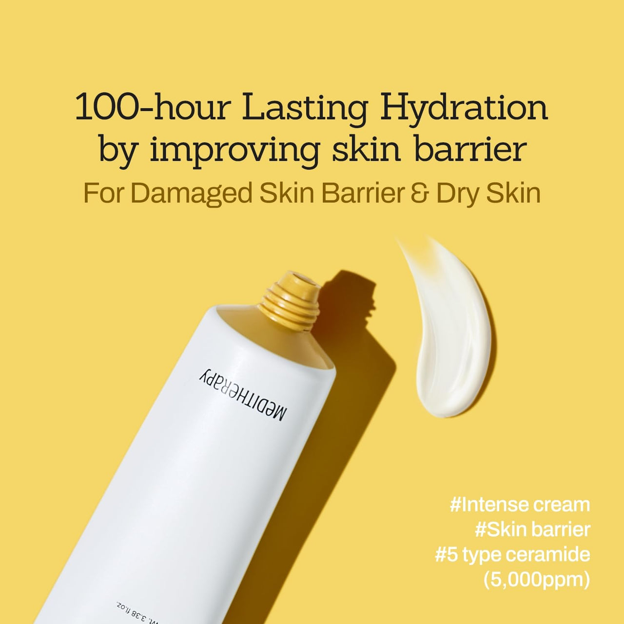 MEDITHERAPY Jojoba Ceramide Barrier Cream, Intensive Repair Cream, Long-Lasting Hydration, Boosts Skin Strength, EWG Green Grade, 3.38 fl.oz.