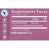 Thumbnail for The Vitamin Shoppe Organic Spirulina Blue-Green Microalgae Superfood 500 (200 Tablets)